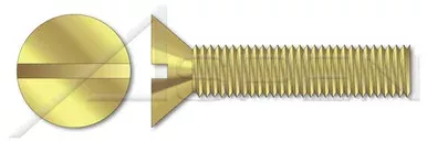 #0-80 X 3/8″ Machine Screws, Flat Slot Drive, 82 Degree Countersink, Full Thread, Brass
