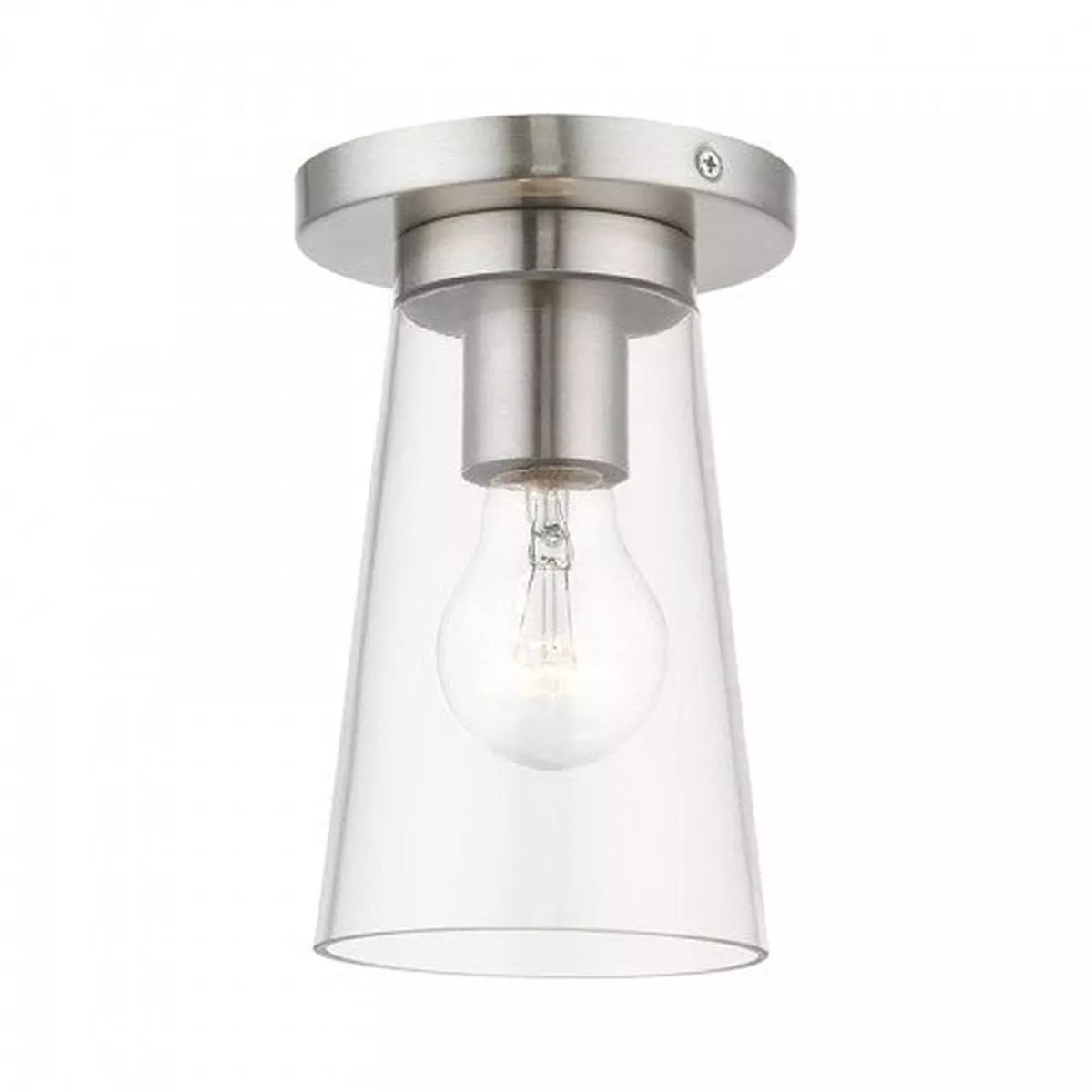 1 Light Brushed Nickel Small Flush Mount