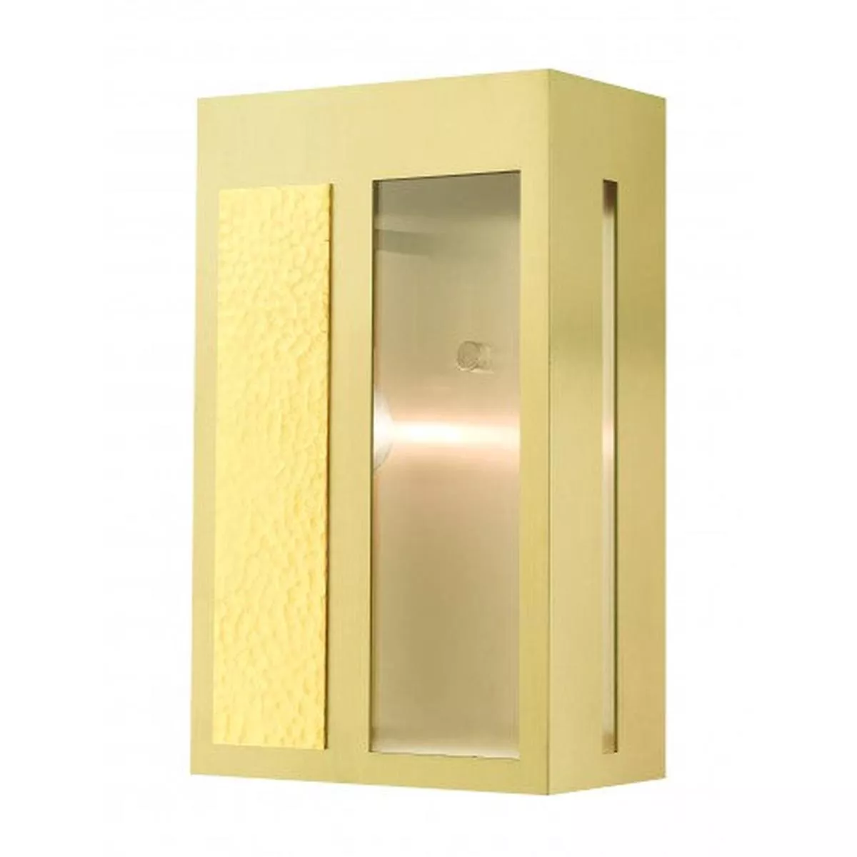 1 Light Satin Brass Outdoor Wall Lantern