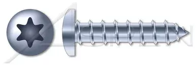 #10-12 X 3″ Self-Tapping Sheet Metal Screws, Type “A”, Pan 6Lobe Torx(r) Drive, Steel, Zinc Plated