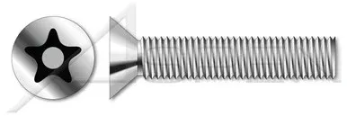 #10-24 X 1-1/4″ Machine Screws, Flat Countersunk Head Tamper-Resistant Torx Plus(r) Pin Drive, Stainless Steel
