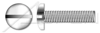 #10-24 X 1/2″ Machine Screws, Pan Slot Drive, Full Thread, Stainless Steel