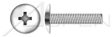 #10-24 X 1-3/8″ Machine Screws, Truss Phillips Drive, Full Thread, Stainless Steel