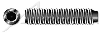 #10-24 X 3/4″ Hex Socket Set Screws, Cup Point, UNC Coarse Thread, Alloy Steel