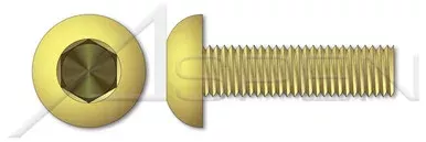 #10-24 X 3/8″ Button Head Hex Socket Cap Screws, Full Thread, Brass