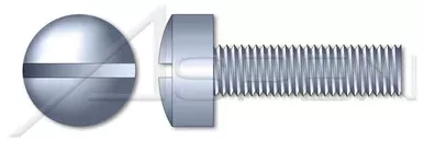 #10-24 X 3″ Machine Screws, Fillister Slot Drive, Full Thread, Steel, Zinc Plated