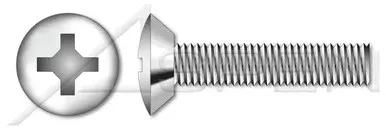 #10-24 X 5/8″ Machine Screws, Oval Undercut Phillips Drive, 82 Degree Countersink, Full Thread, Stainless Steel