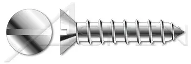 #10 X 1-1/2″ Self-Tapping Sheet Metal Screws, Type “A”, Flat Head Slot Drive, Stainless Steel