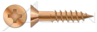 #10 X 1-1/2″ Wood Screws, Flat Phillips Drive, Silicon Bronze