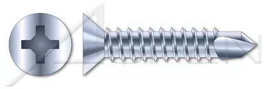 #10 X 2″ Self-Drilling Screws, Flat Phillips Drive, Steel, Zinc Plated and Baked
