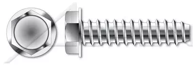 #10 X 3/4″ Self-Tapping Sheet Metal Screws, Type “B”, Hex Indented Washer Head, Stainless Steel