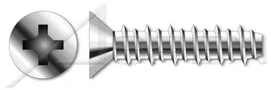 #10 X 3/8″ Hi-Lo Self-Tapping Sheet Metal Screws, Flat Phillips Drive, Full Thread, 410 Stainless Steel