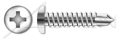 #10 X 3/8″ Self-Drilling Screws, Pan Phillips Drive, Stainless Steel