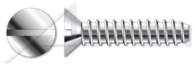 #10 X 3/8″ Self-Tapping Sheet Metal Screws, Type “B”, Flat Head Slot Drive, Stainless Steel