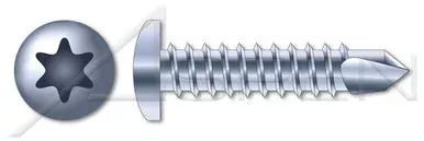 #10 X 5/8″ Self-Drilling Screws, Pan 6Lobe Torx(r) Drive, Steel, Zinc Plated and Baked