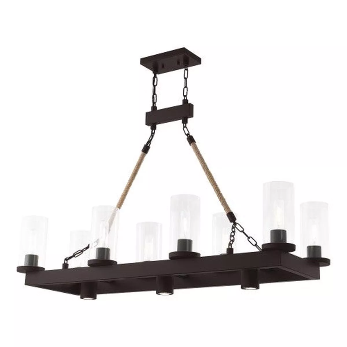 11 Light Bronze Linear Chandelier