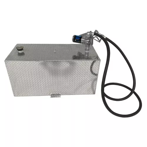 110 Gallon Aluminum Rectangle Fuel Transfer Tank w/ GPI 20 GPM Pump (12V DC)