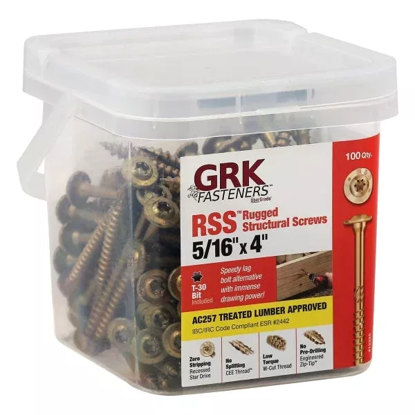 12225 SCREW RSS 5/16X4IN 100 Pack