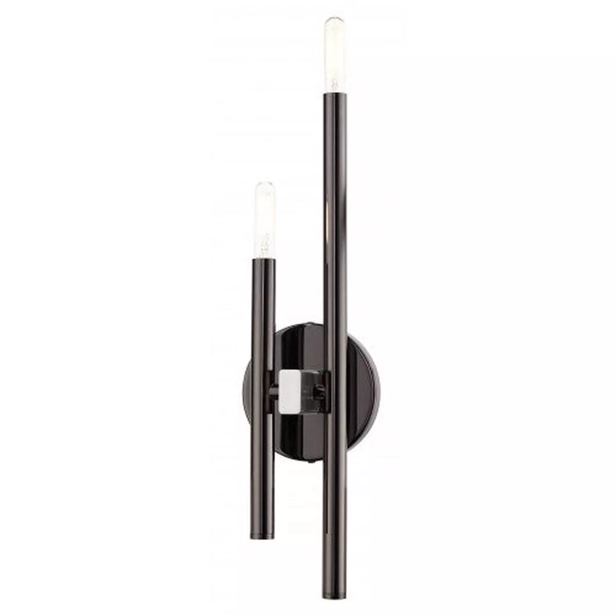 2 Light Black Chrome ADA Double Sconce