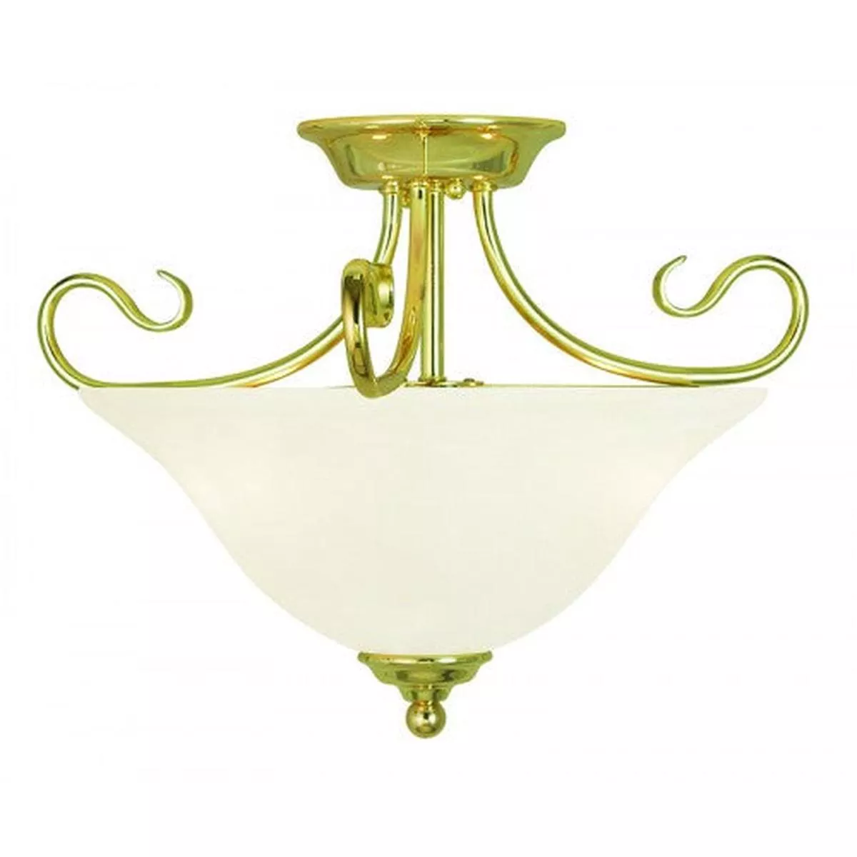 2 Light Polished Brass Ceiling Mount