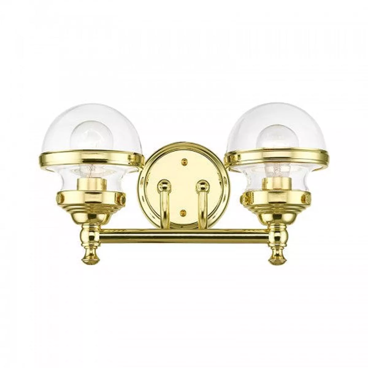 2 Light Polished Brass Vanity Sconce