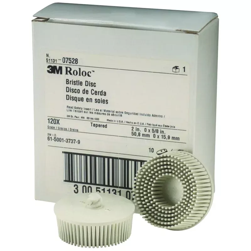 2″ Scotch-Brite Roloc Bristle Discs 120 Grit Fine White MMM7528