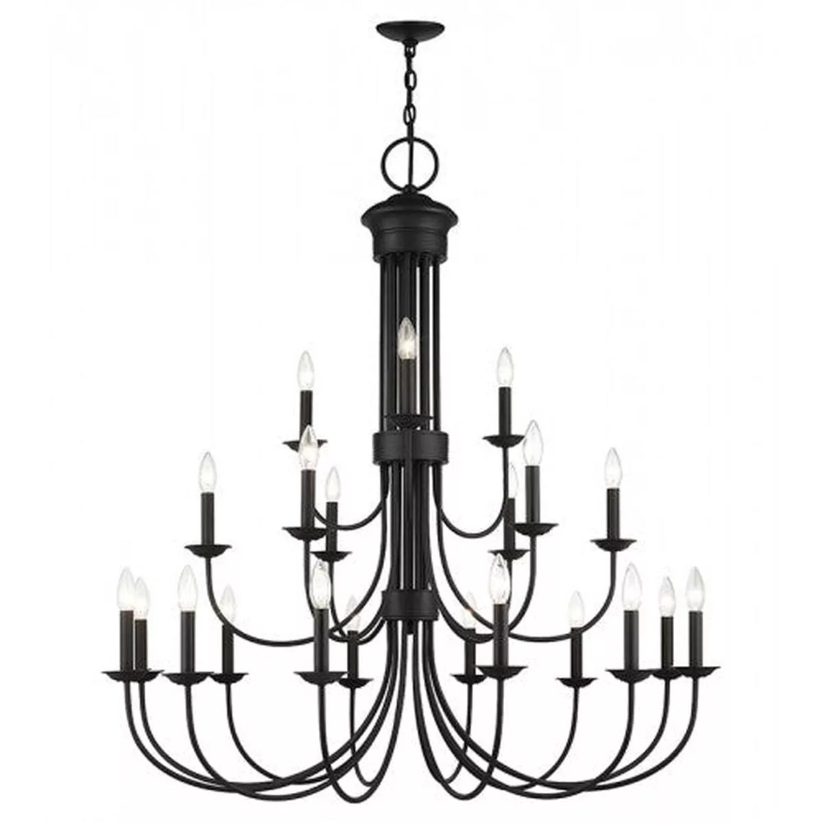 21 Light Black Extra Large Chandelier