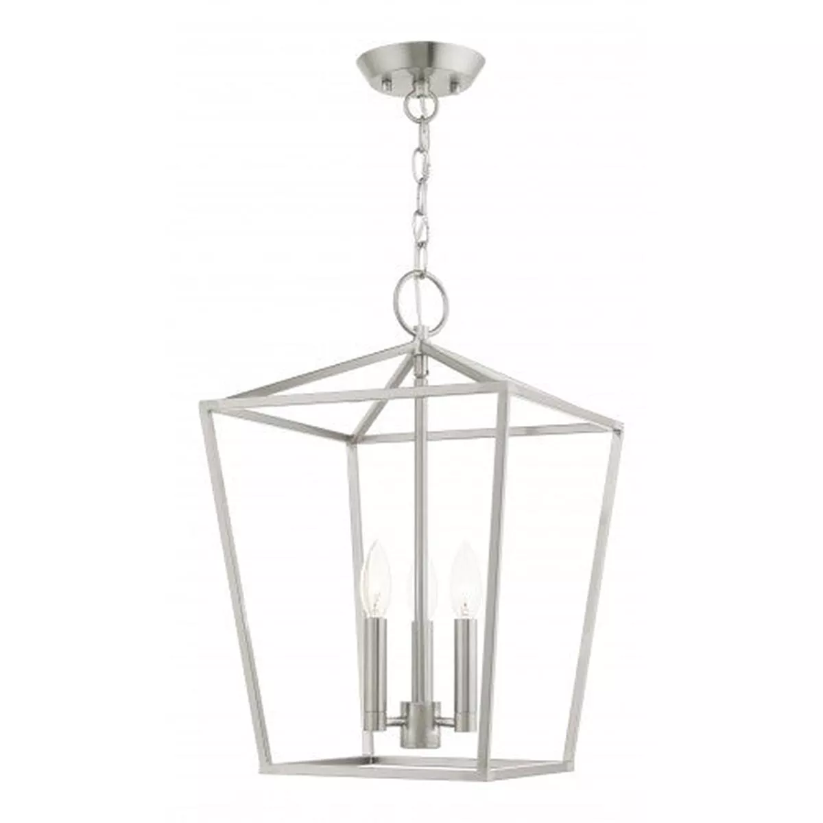 3 Light Brushed Nickel Convertible Lantern