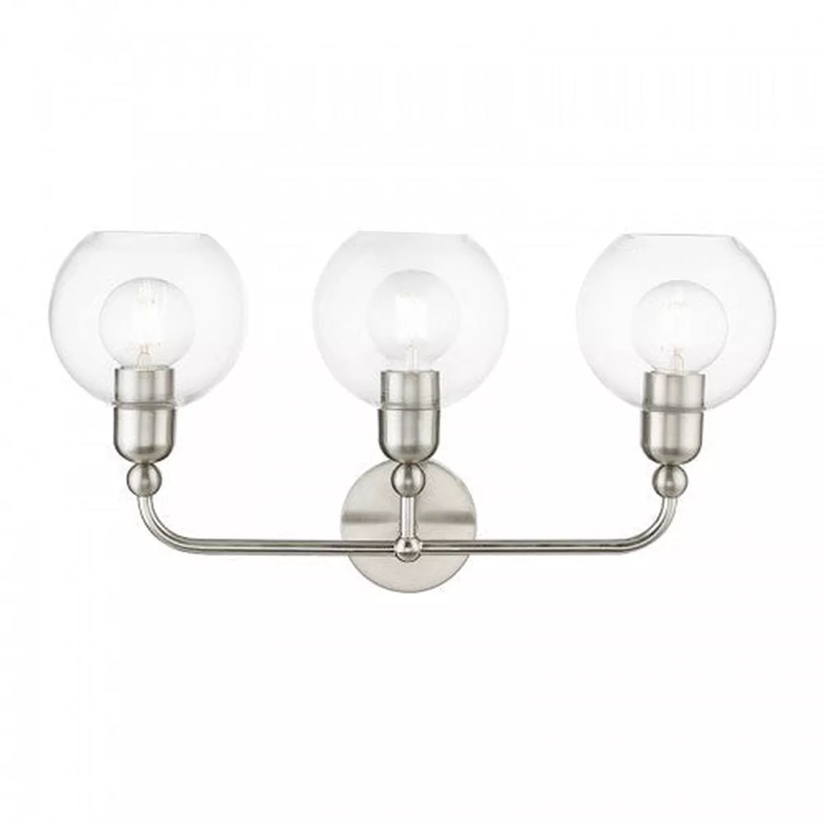 3 Light Brushed Nickel Sphere Vanity Sconce