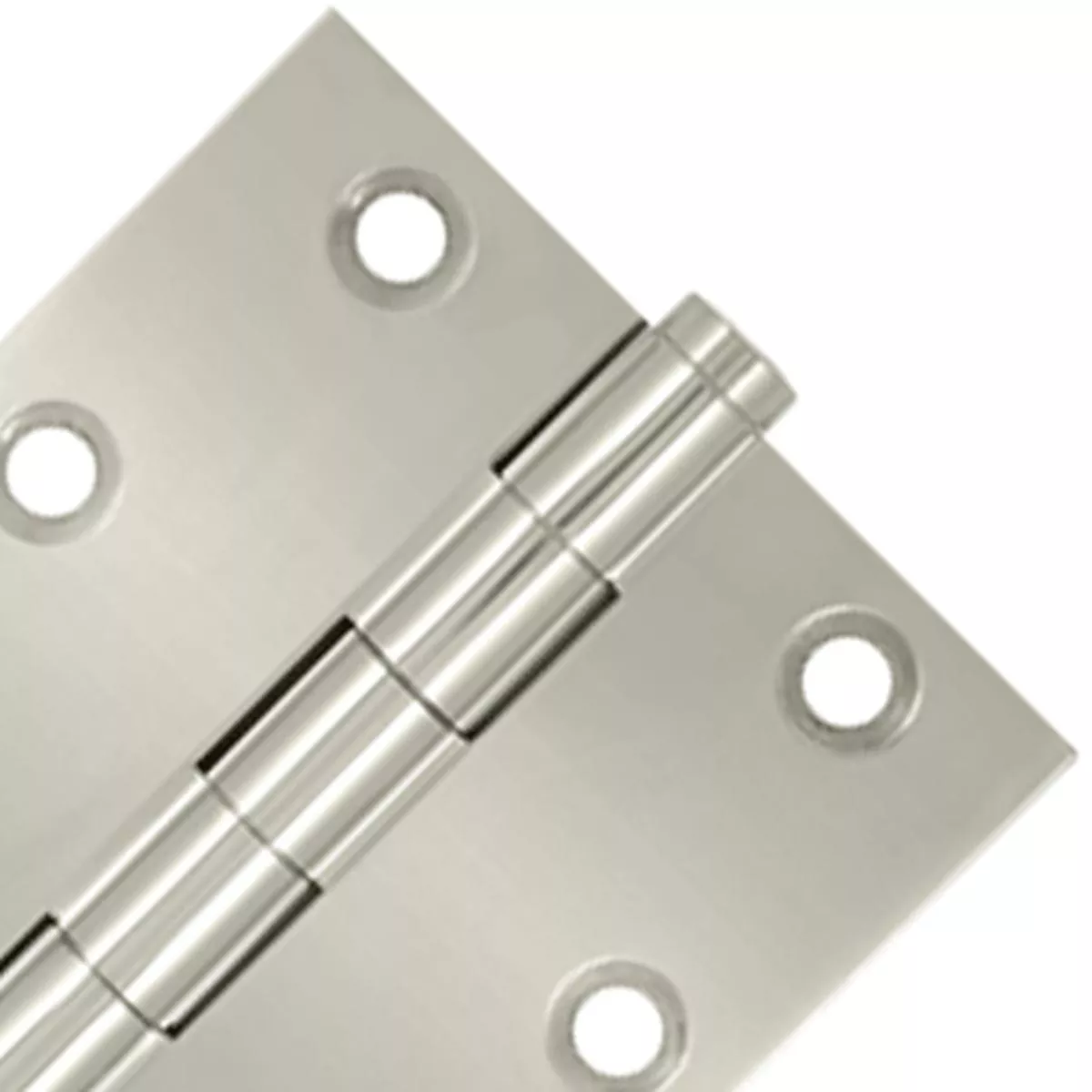 3 X 3 Inch Solid Brass Hinge Interchangeable Finials (Square Corner, Brushed Nickel Finish)