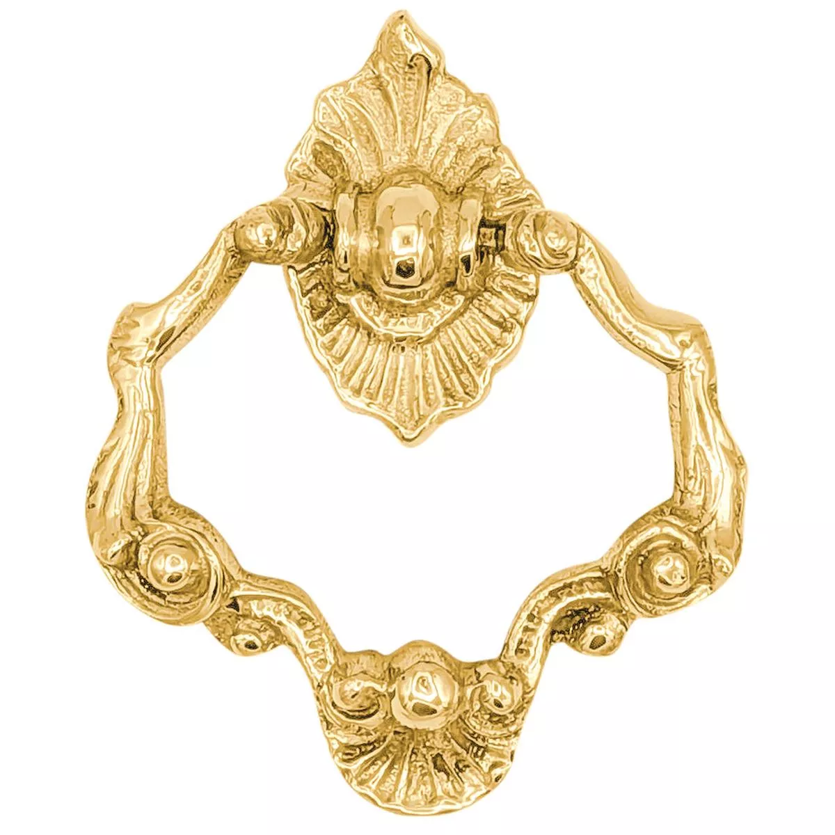 4 Inch Ornate Shell Pattern Ring Pull – Lacquered Brass (Custom)
