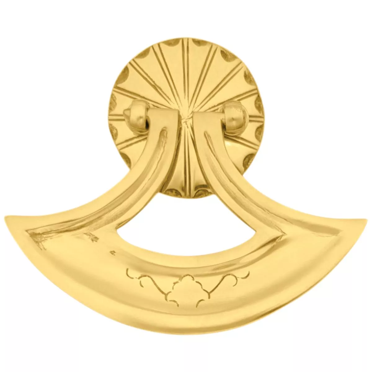 4 Inch Solid Brass Curved Drop Pull (Several Finishes Available) – Polished Brass