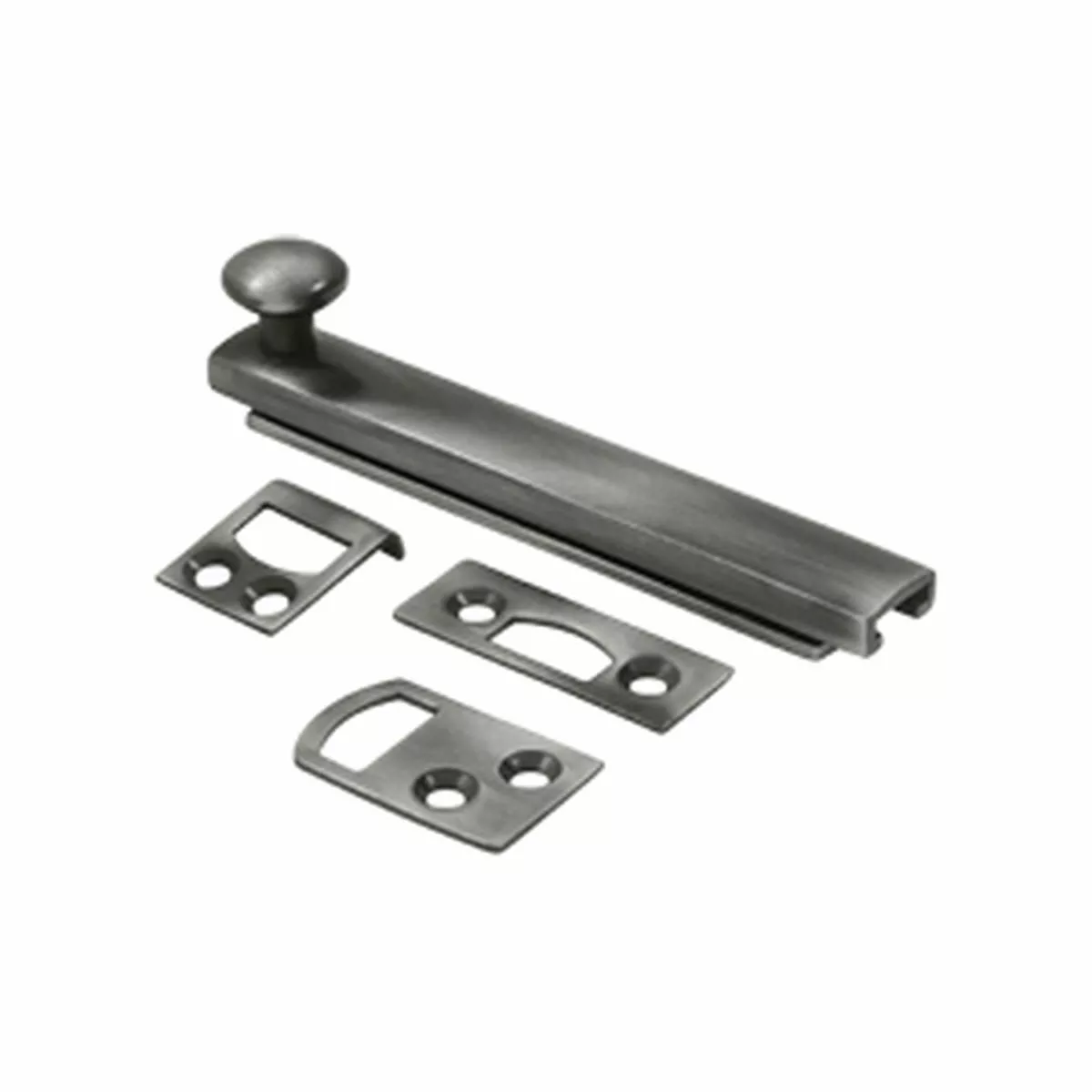4 Inch Solid Brass Surface Bolt (Antique Nickel Finish)