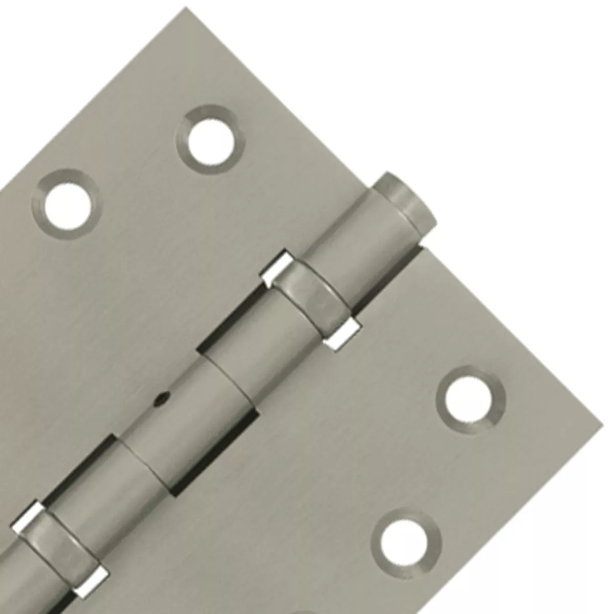 4 Inch X 4 Inch Ball Bearing Hinge Interchangeable Finials (Square Corner, Brushed Nickel Finish)