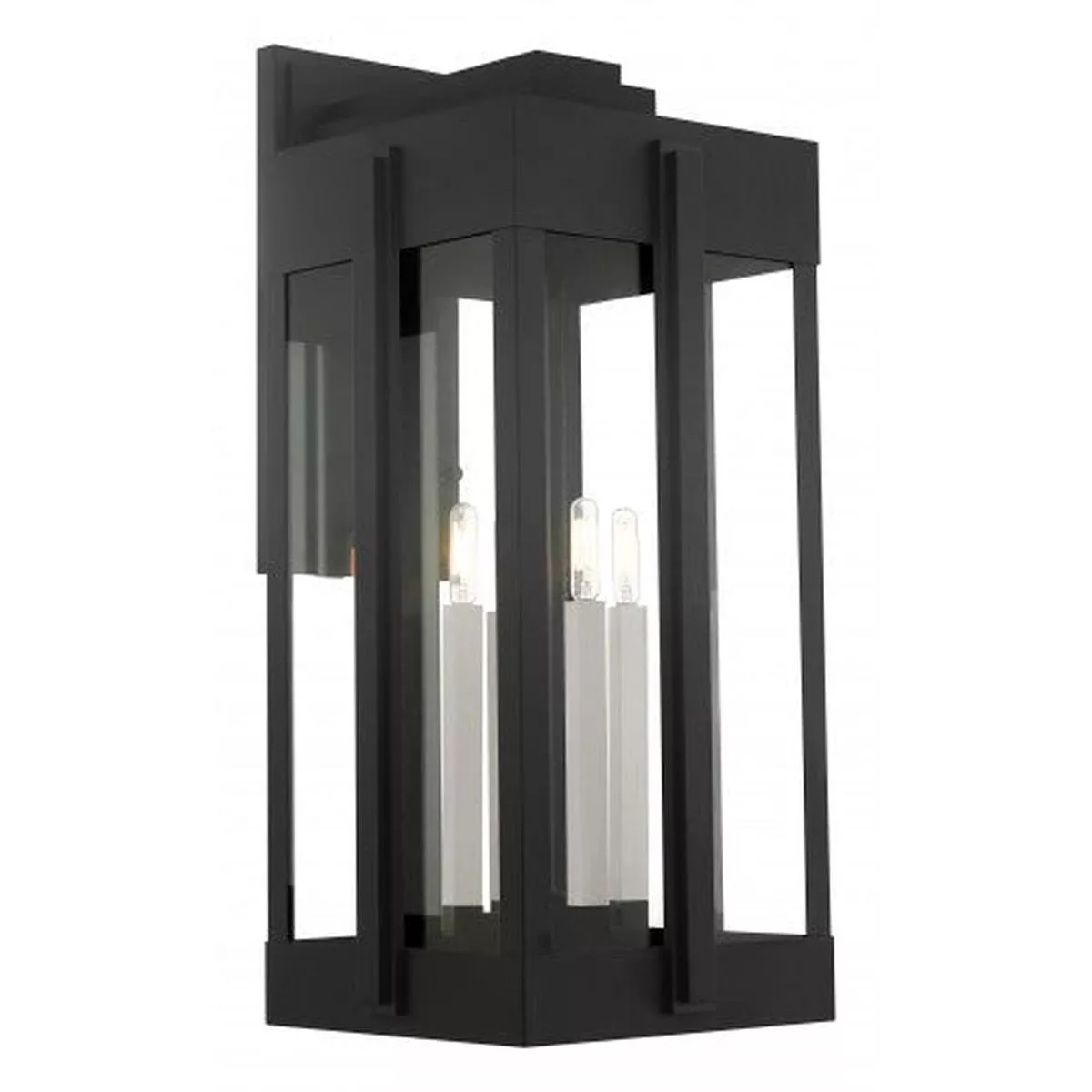4 Light Black Outdoor Wall Lantern