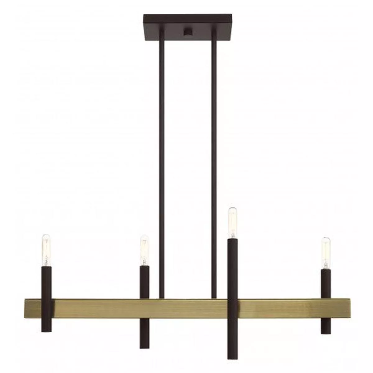 4 Light Bronze Linear Chandelier
