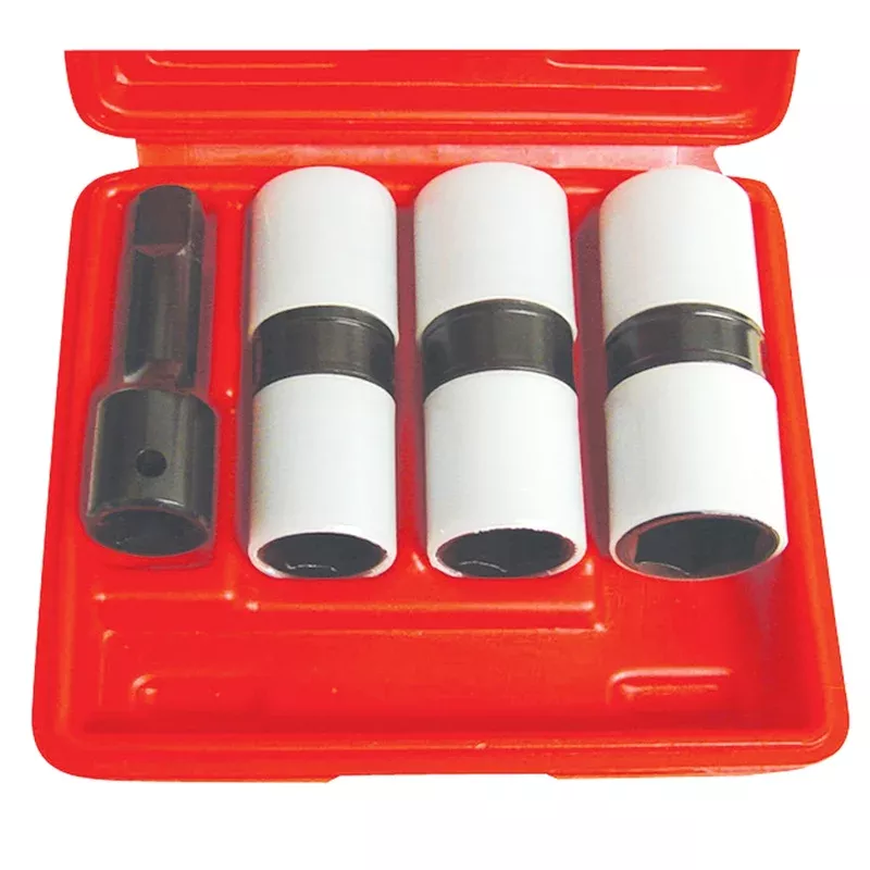 4 Piece 1/2″ Drive Thin Wall Flip Impact Socket Set with Protective Sleeves