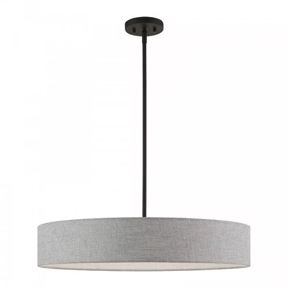 5 Light Black Large Drum Pendant