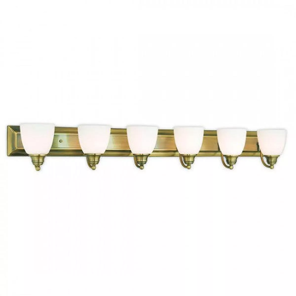 6 Light Antique Brass Bath Light
