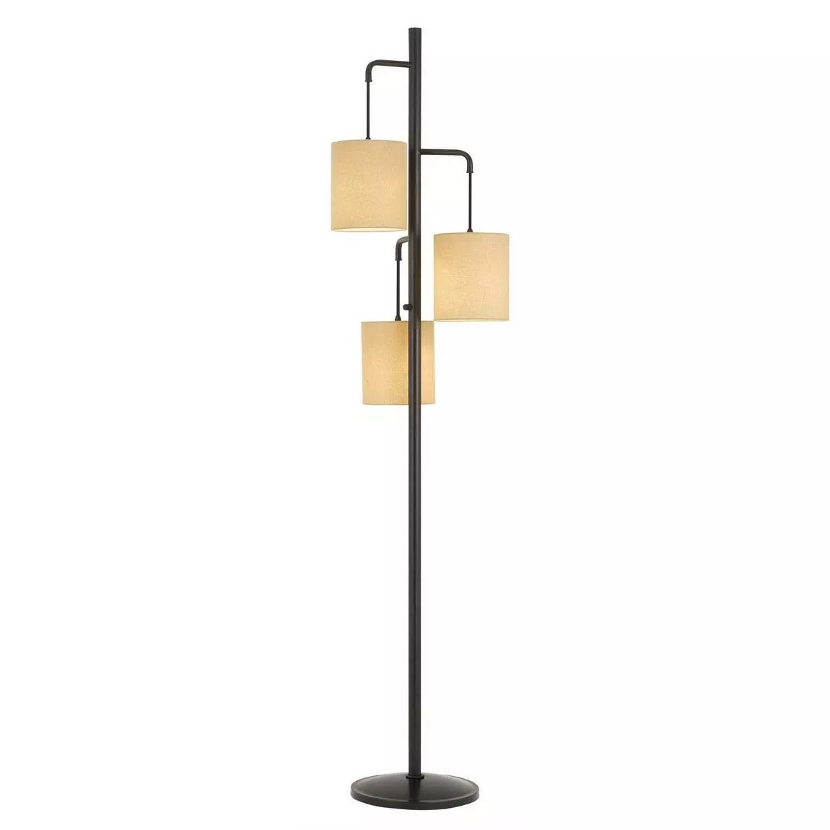 60W X 3 KIRKWALL METALLANTERN FLOOR LAMP WITH FABRIC SHADE