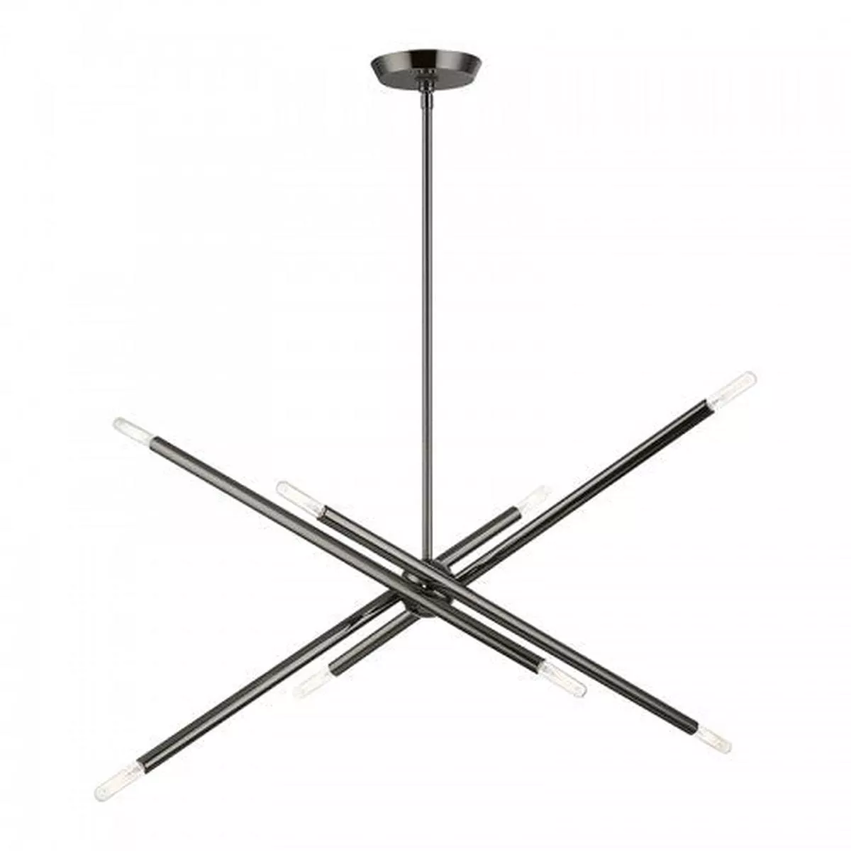8 Light Black Chrome Linear Chandelier