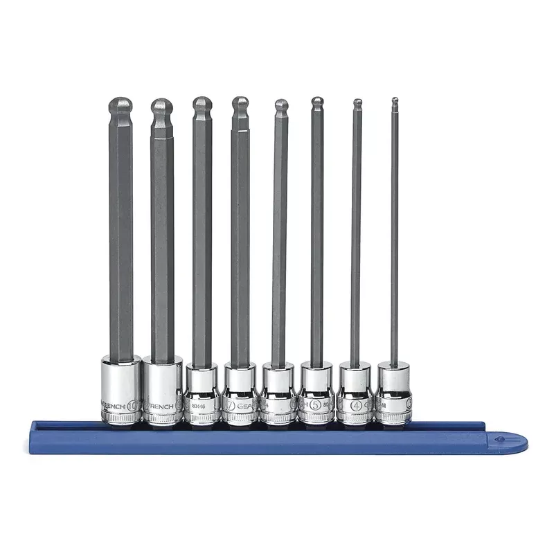 8 Piece 3/8″ Drive Metric Long Ball Hex Bit Socket Set