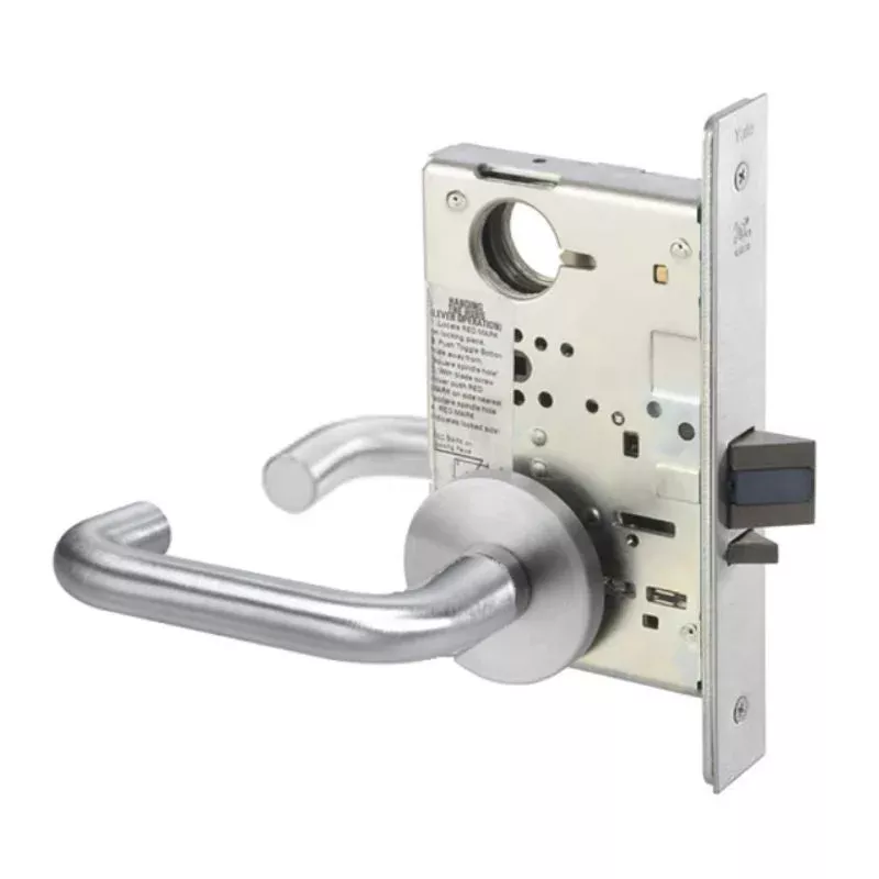 Accentra (Yale) CRR8808FL-626-LC Classroom Mortise Lock, Less Cylinder, Satin Chrome Plated