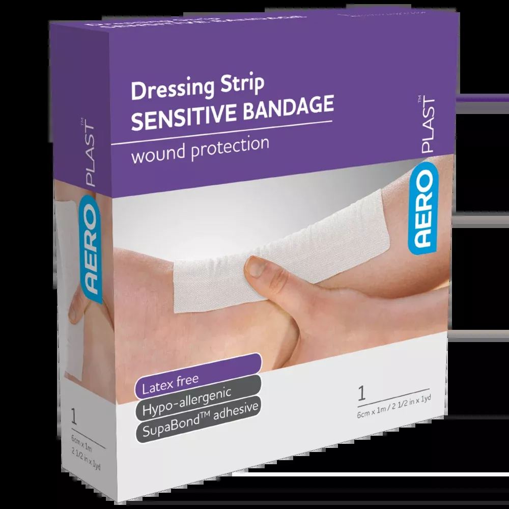 Aero Healthcare AEROPLAST Sensitive Dressing Strip 6cm x 1M