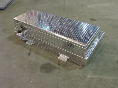 ATTA AT52TT-RT 52 Gal Aluminum Auxiliary Diesel Tank with Toolbox Combo Style, 60" X 30" X 16"