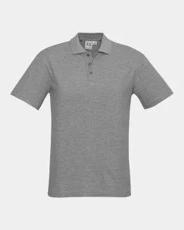 Biz Collection Crew Polo – Grey Marle
