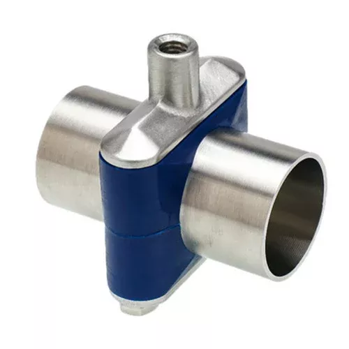 Campbell Fittings HM-250P-304ZP Zero Puddle Blue Silicone Drain Stainless Steel Hang Mount – 1/2 in. Thread, 2 1/2 in. Pipe