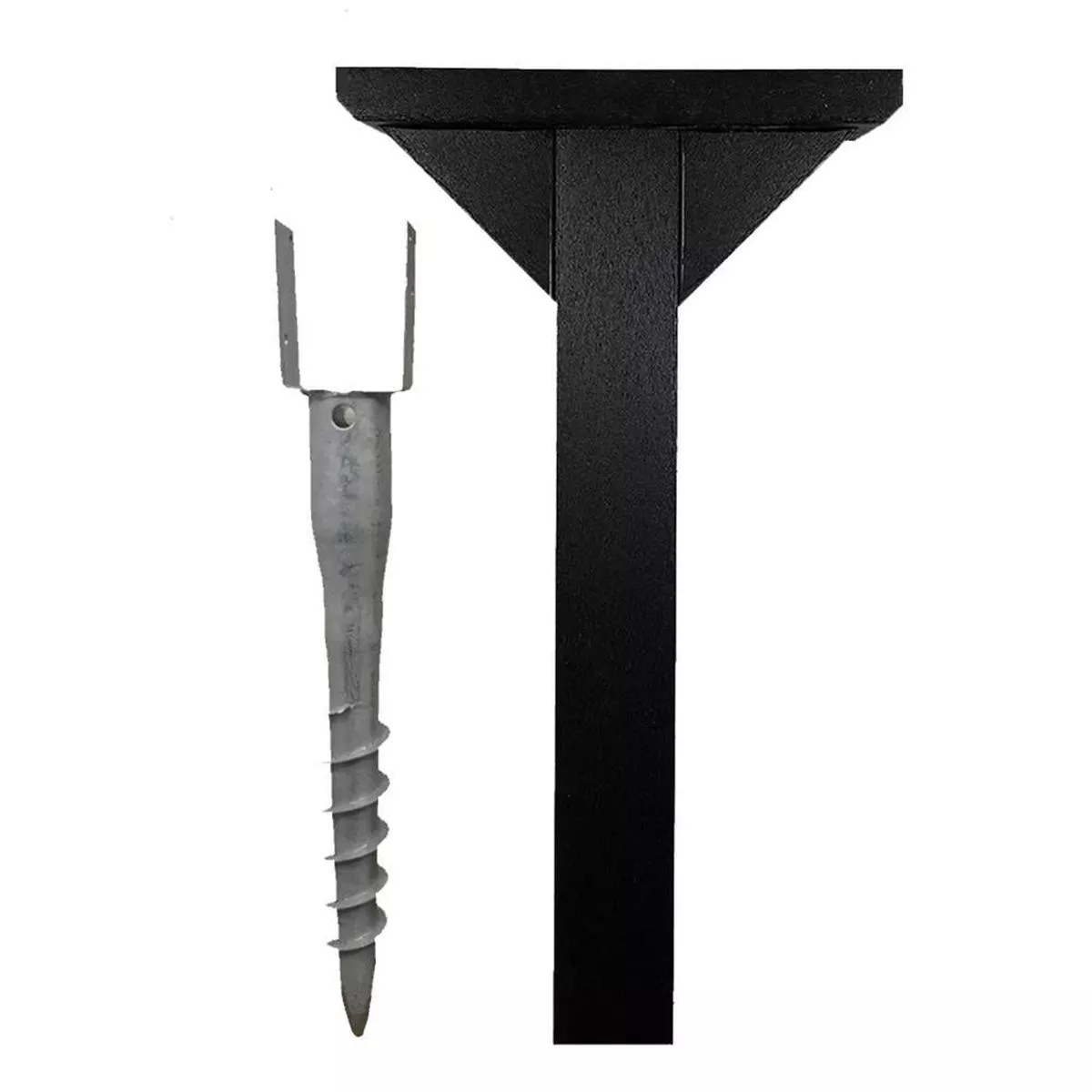 Composite Screw In Library Post and Topper Black
