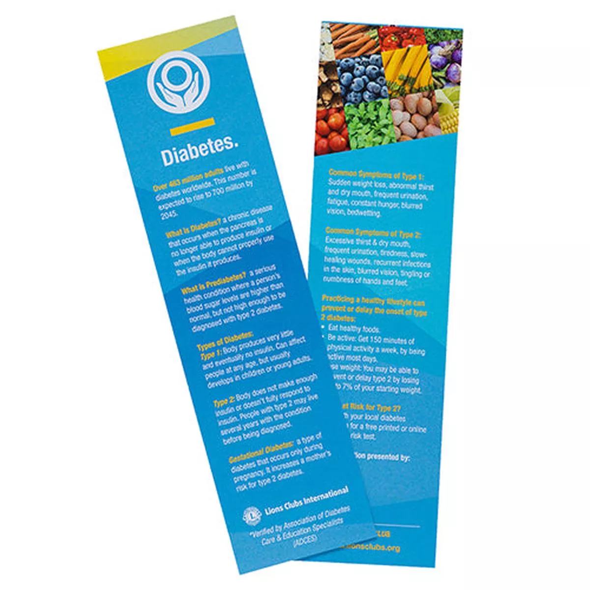 DIABETES BOOKMARK 25 PACK – LANGUAGES
