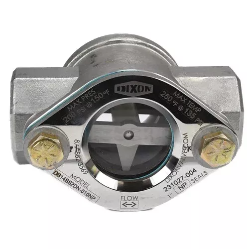 Dixon Series 14 Sight Flow Indicator 1 in. NPT Neoprene Seal Delrin Flapper